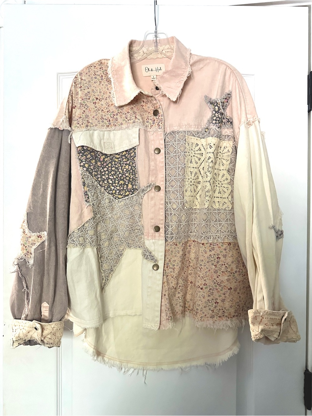 Oli & Hali Women’s Patchwork Star Button-Front Jacket - Size Small